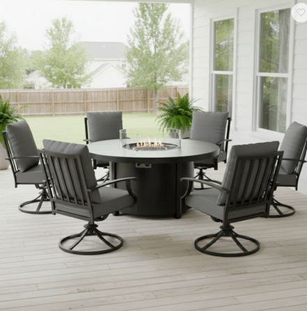 Luxury 7-Piece Fire Dining Set