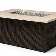 Wicker Rectangular Fire Pit Table
