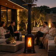 Luxury Smokeless Patio Heater with Glass Flame Window