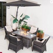 Adjustable Outdoor Fire Pit Dining Set