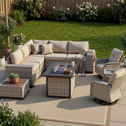 Outdoor Lounge Conversation Fire Set