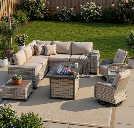 Outdoor Lounge Conversation Fire Set