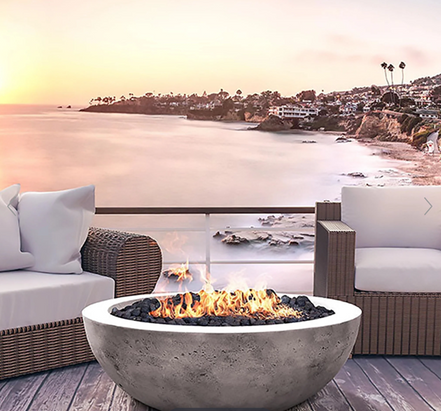 Moderno 48" Round Concrete Gas Fire Bowl