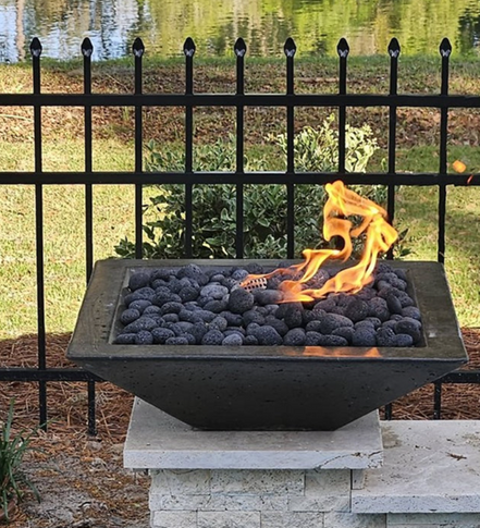 TessaRai Square GFRC Concrete Fire Bowl