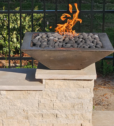 TessaRai Square GFRC Concrete Fire Bowl