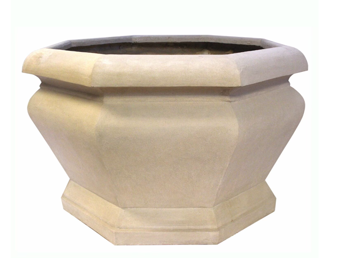 Anderson Teak Jardienere Large Beige Limestone Outdoor Planter