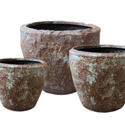 Screen Gems Rocky Round Tall Outdoor Planter Set of 3