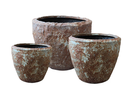 Screen Gems Rocky Round Tall Outdoor Planter Set of 3