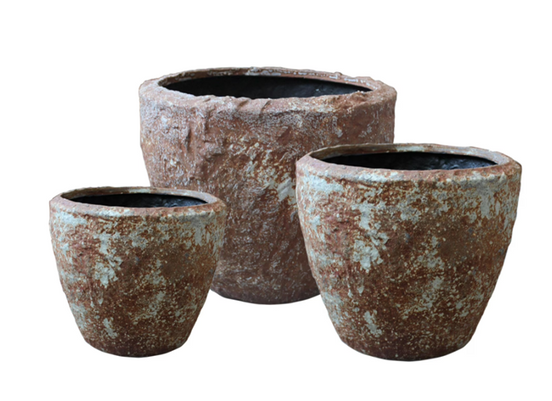 Screen Gems Rocky Round Tall Outdoor Planter Set of 3
