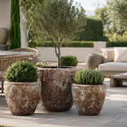 Screen Gems Rocky Round Tall Outdoor Planter Set of 3