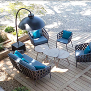 DOME Sculptural Freestanding Patio Heater with Floor Lamp Design