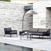 DOME Sculptural Freestanding Patio Heater with Floor Lamp Design